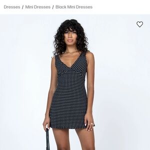 Princess Polly Black and White Dotted Mini Dress